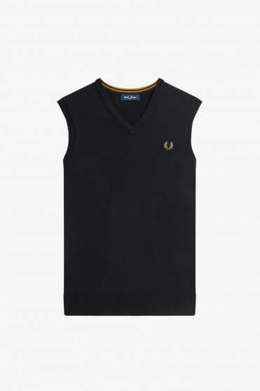 FRED PERRY CLASSIC V-NECK TANK en color NEGRO  (1)