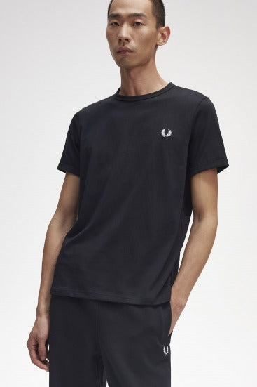 FRED PERRY RINGER T-SHIRT en color NEGRO  (3)