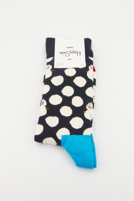 HAPPY SOCKS  BIG DOT SNOWMAN  en color AZUL  (2)