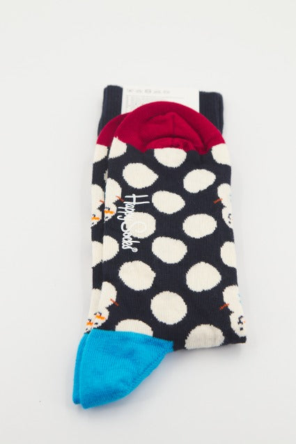 HAPPY SOCKS  BIG DOT SNOWMAN  en color AZUL  (1)