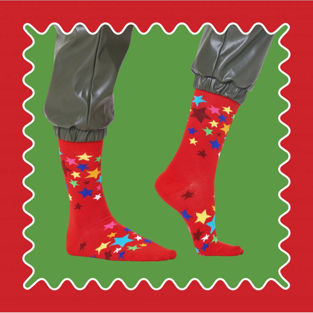 HAPPY SOCKS STARS  en color ROJO  (5)