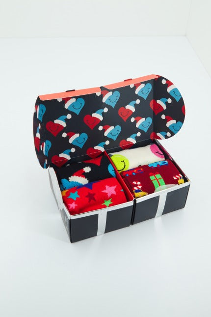 HAPPY SOCKS PACK HOLIDAY VIBES GIFT en color NEGRO  (3)