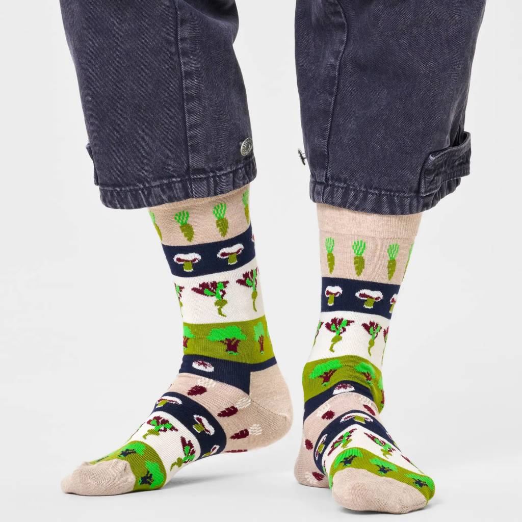 HAPPY SOCKS VEGGIE STRIPE SOCK en color BEIS  (4)