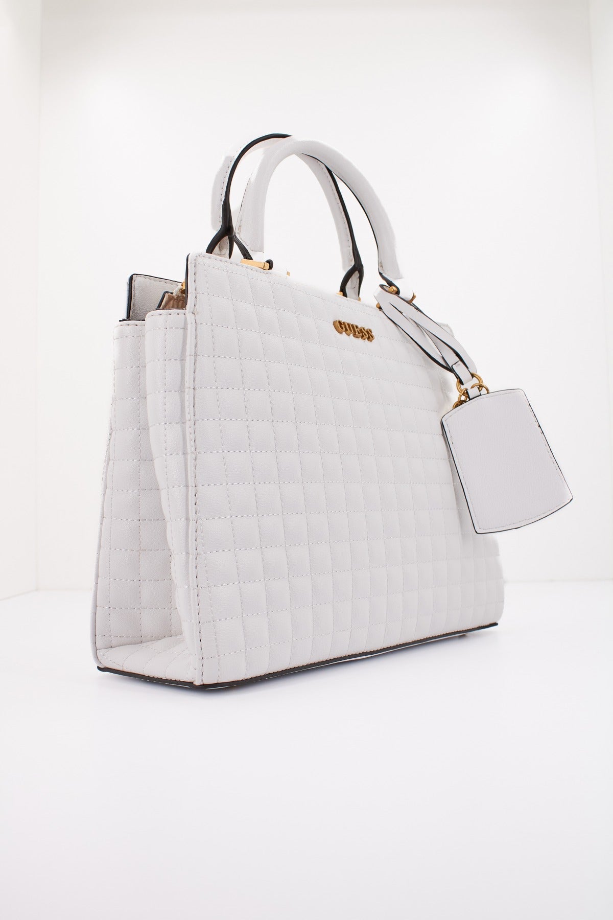 GUESS TIA LUXURY SATCHEL en color BLANCO  (1)