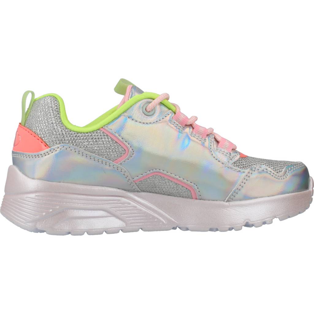 SKECHERS UNO LITE en color PLATA  (4)