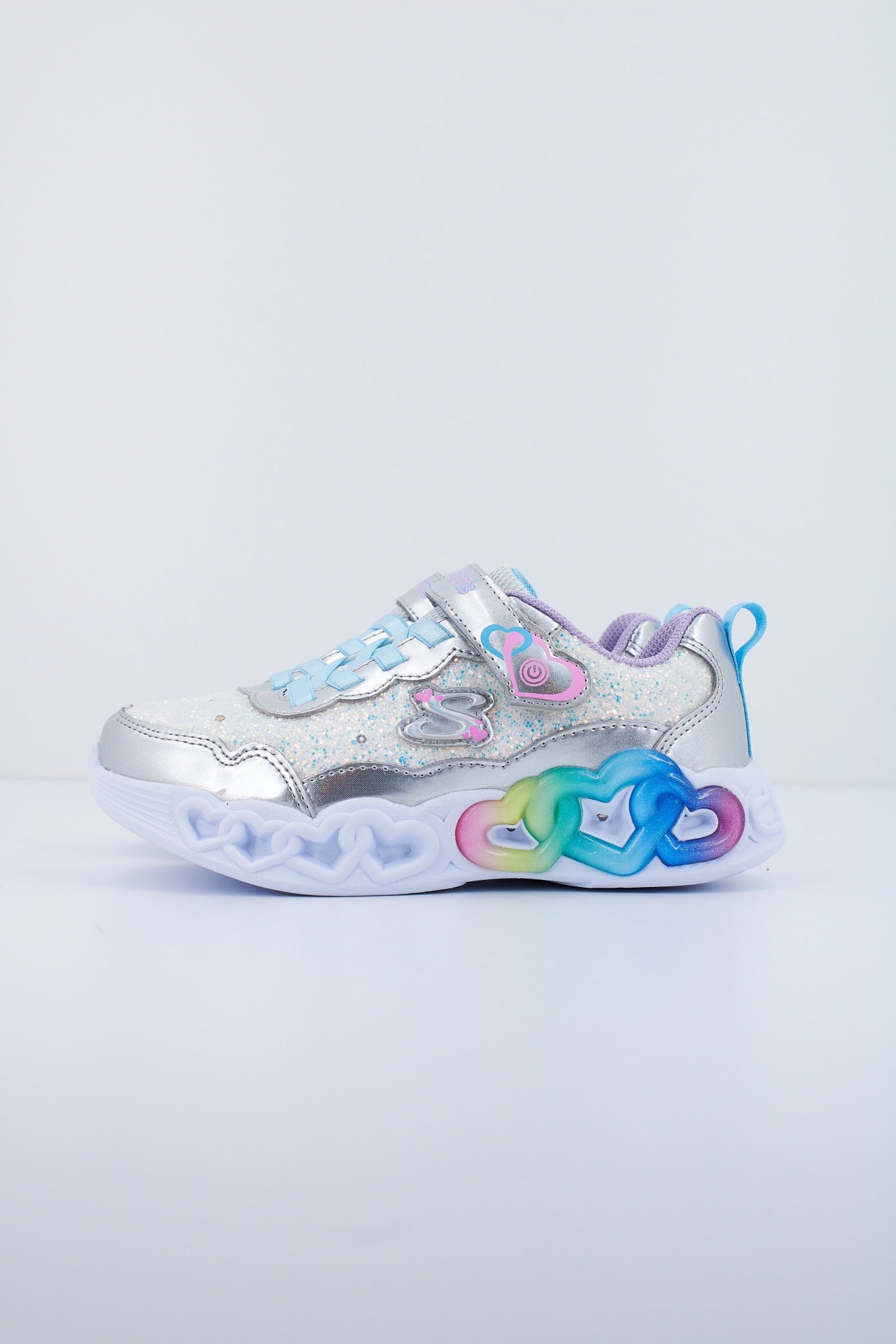 SKECHERS INFINITE HEART LIGHTS - FRE en color PLATA  (1)