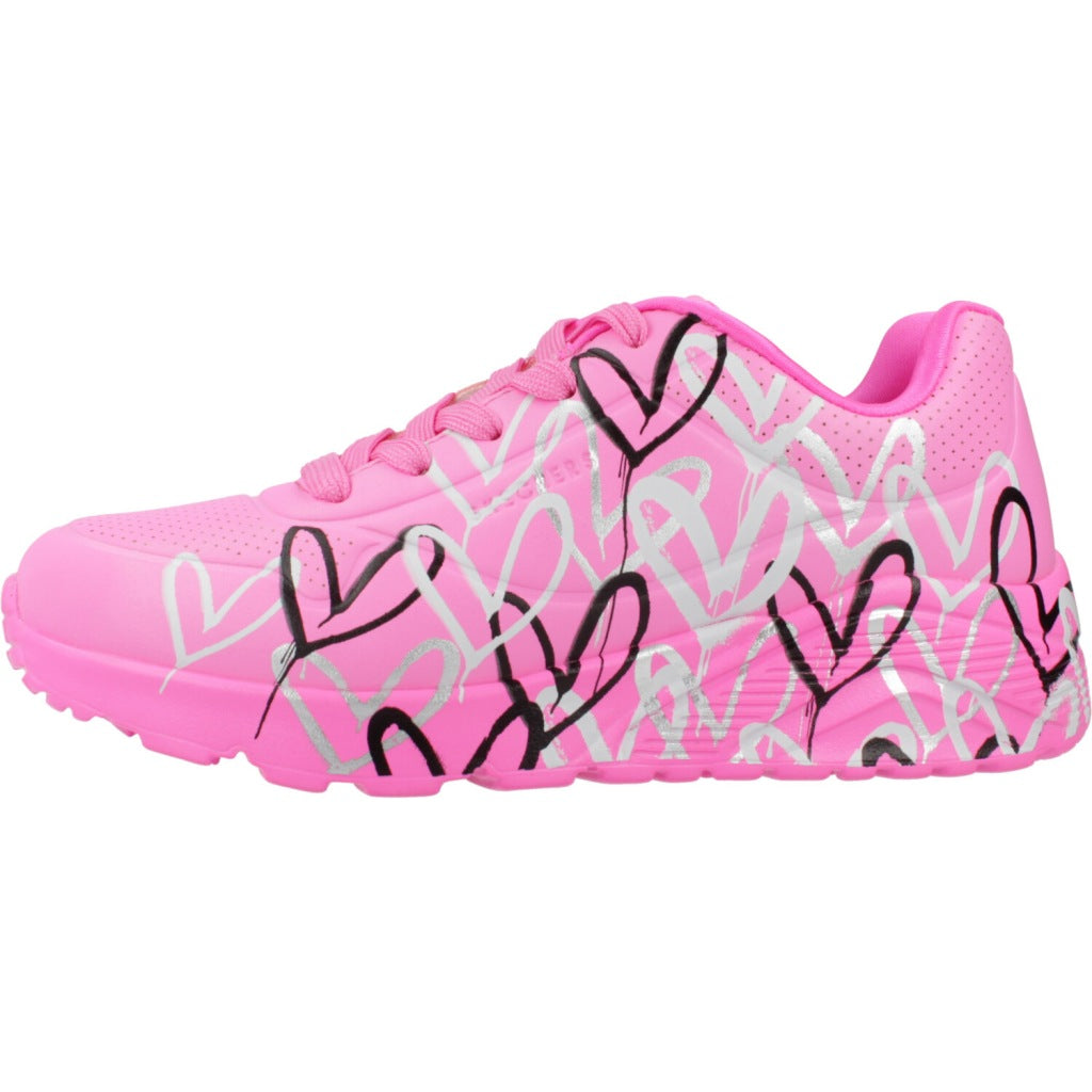 SKECHERS UNO LITE - METALLIC en color ROSA  (2)