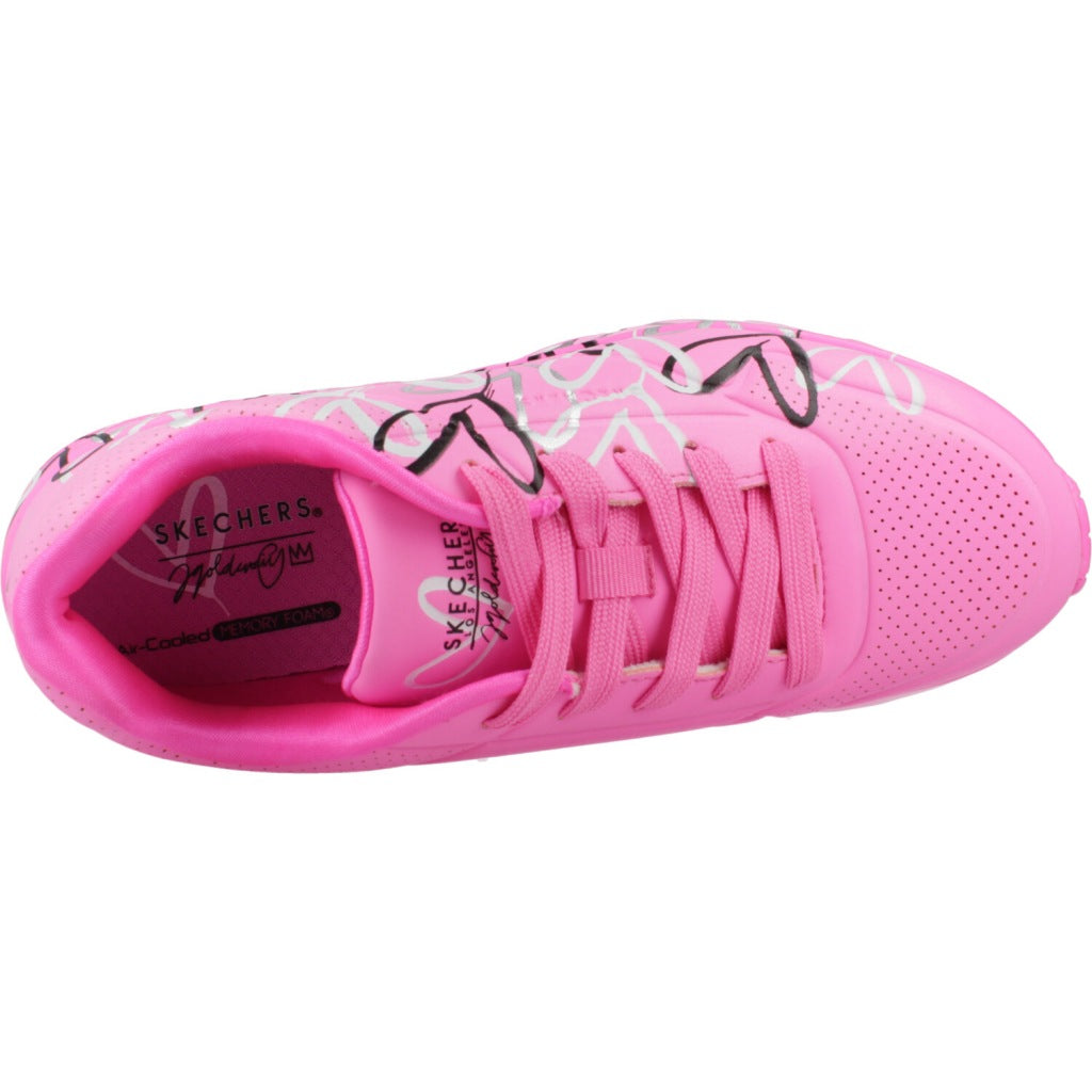 SKECHERS UNO LITE - METALLIC en color ROSA  (7)