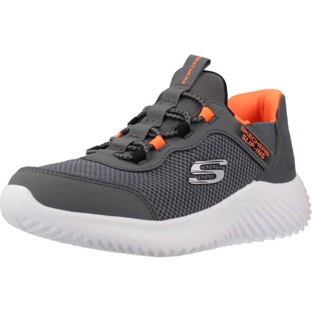 SKECHERS BOUNDER - BRISK-BURS SLIP-INS en color GRIS  (1)