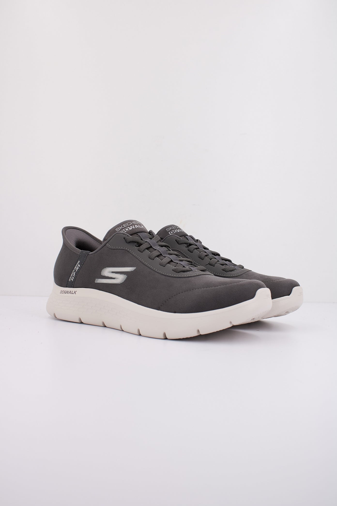 SKECHERS SLIP - INS GO WALK FLEX - SMOOT en color GRIS  (2)