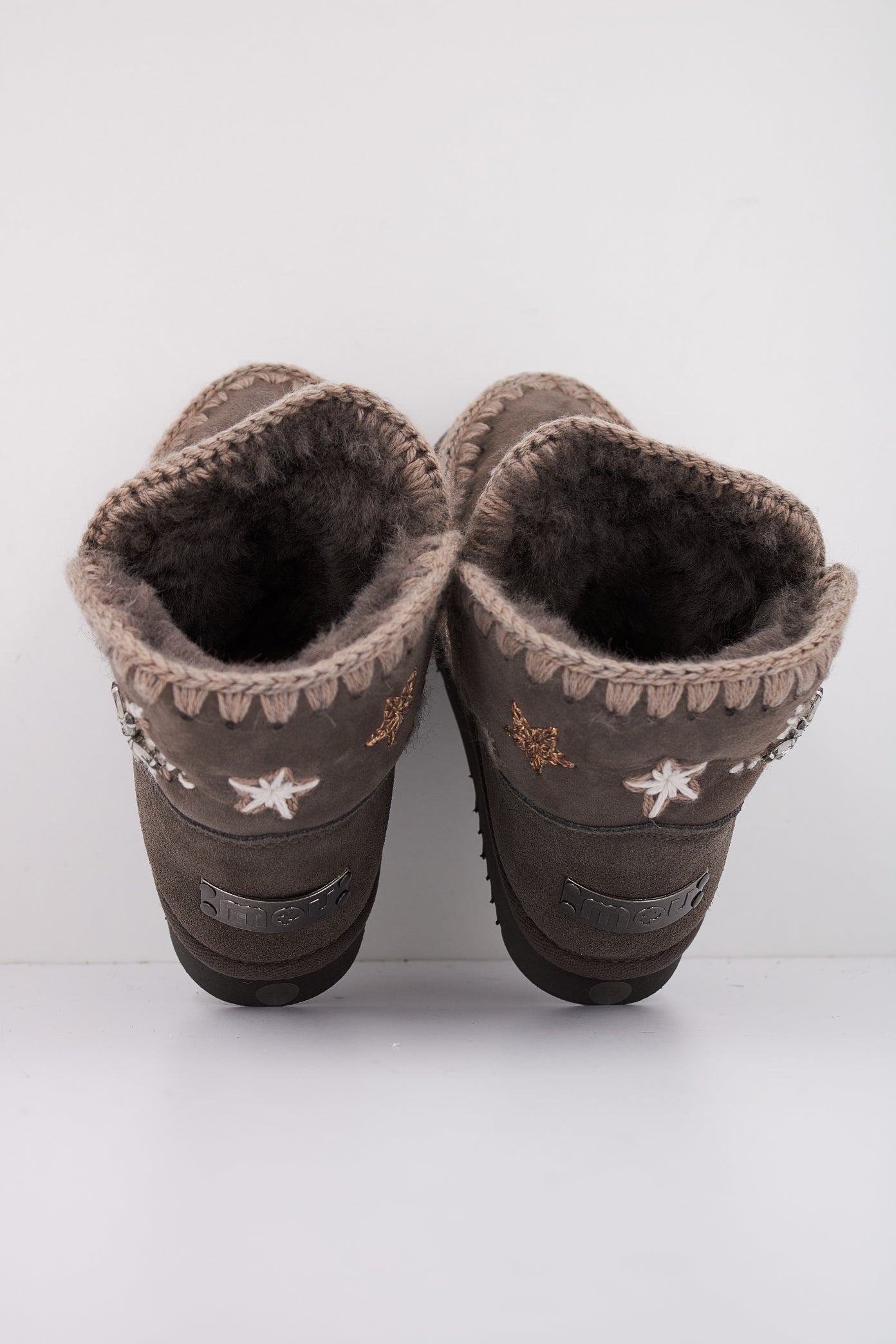 MOU ESKIMO WOOL STARS&RHINEST en color GRIS  (3)