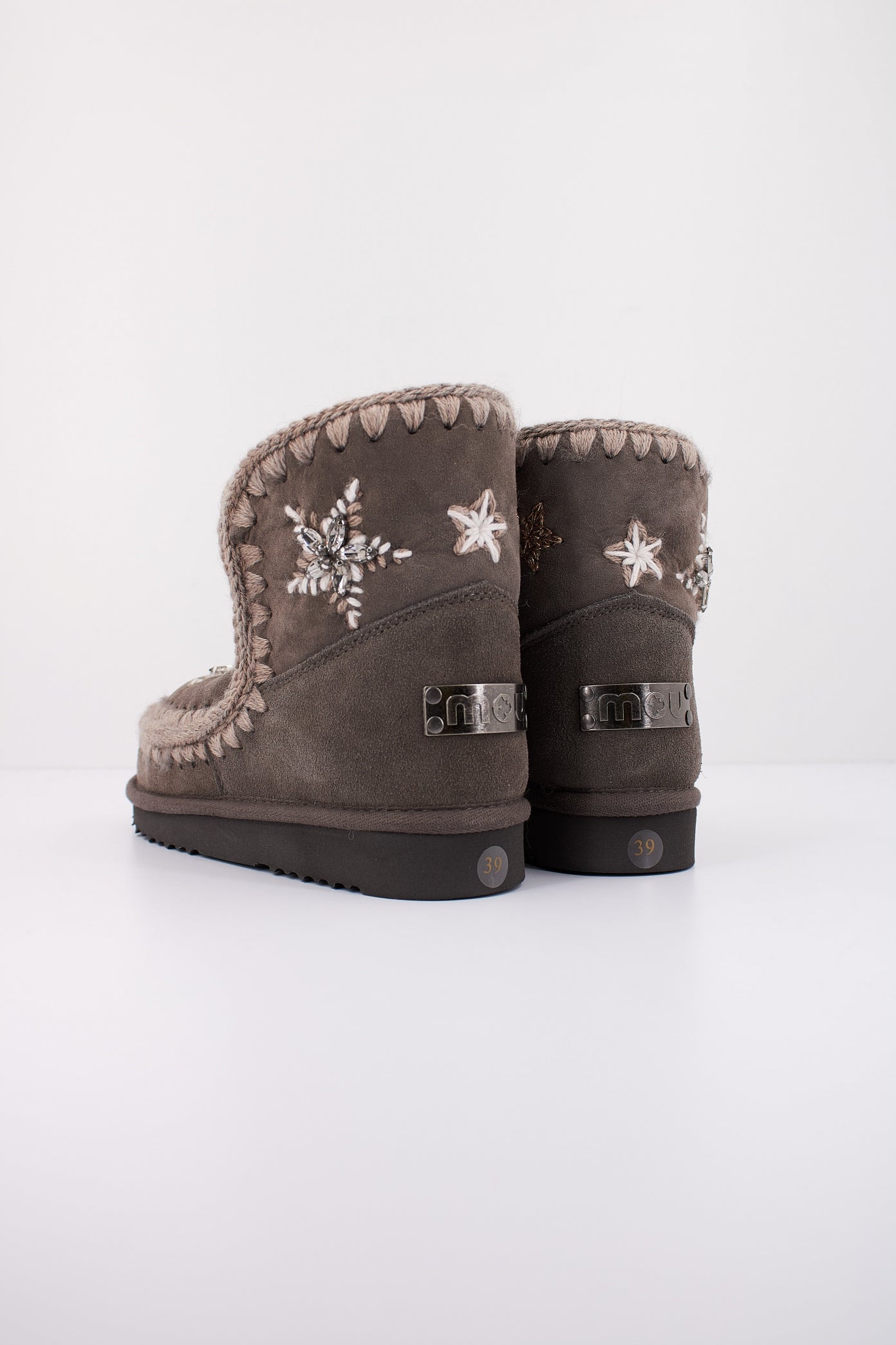 MOU ESKIMO WOOL STARS&RHINEST en color GRIS  (4)