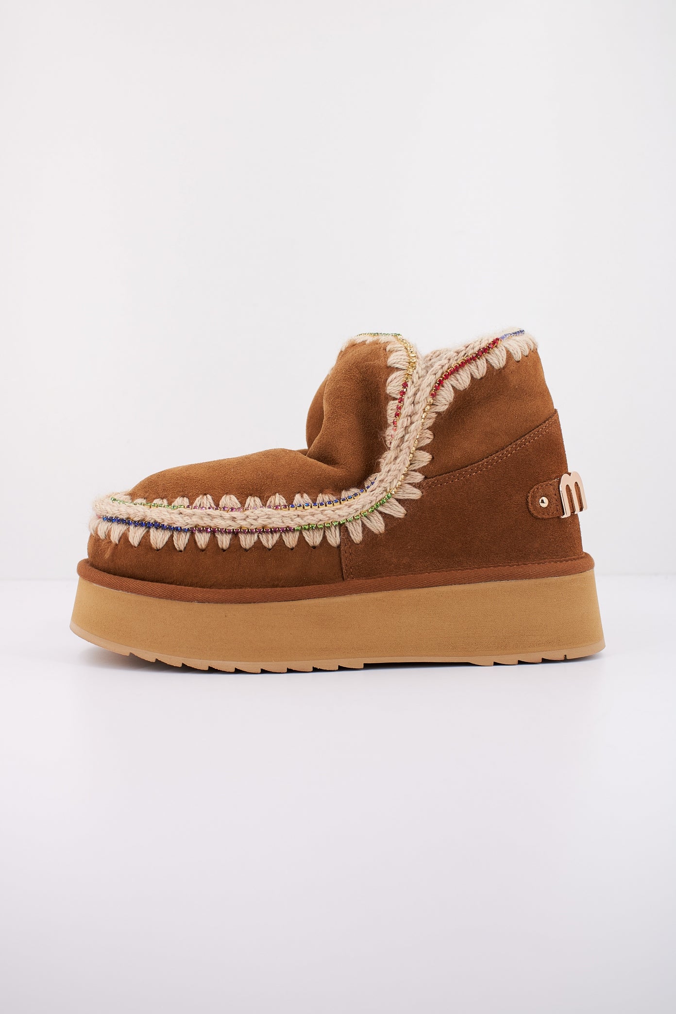 MOU ESKIMO  PLATFORM RHINESTONES en color MARRON  (1)