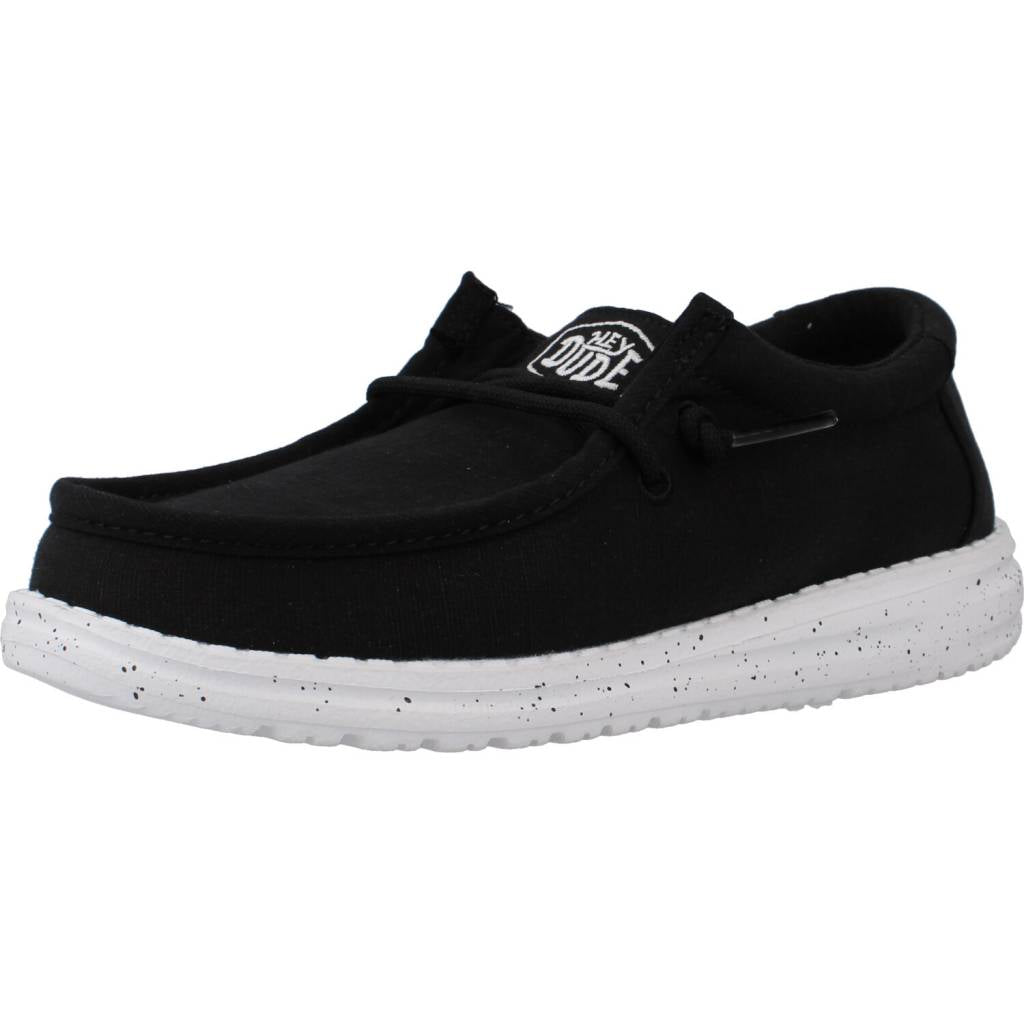 HEY DUDE WALLY YOUTH SLUB CANVAS en color NEGRO  (1)