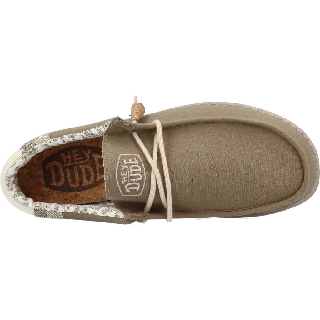 HEY DUDE WALLY LINEN NATURAL en color VERDE  (7)