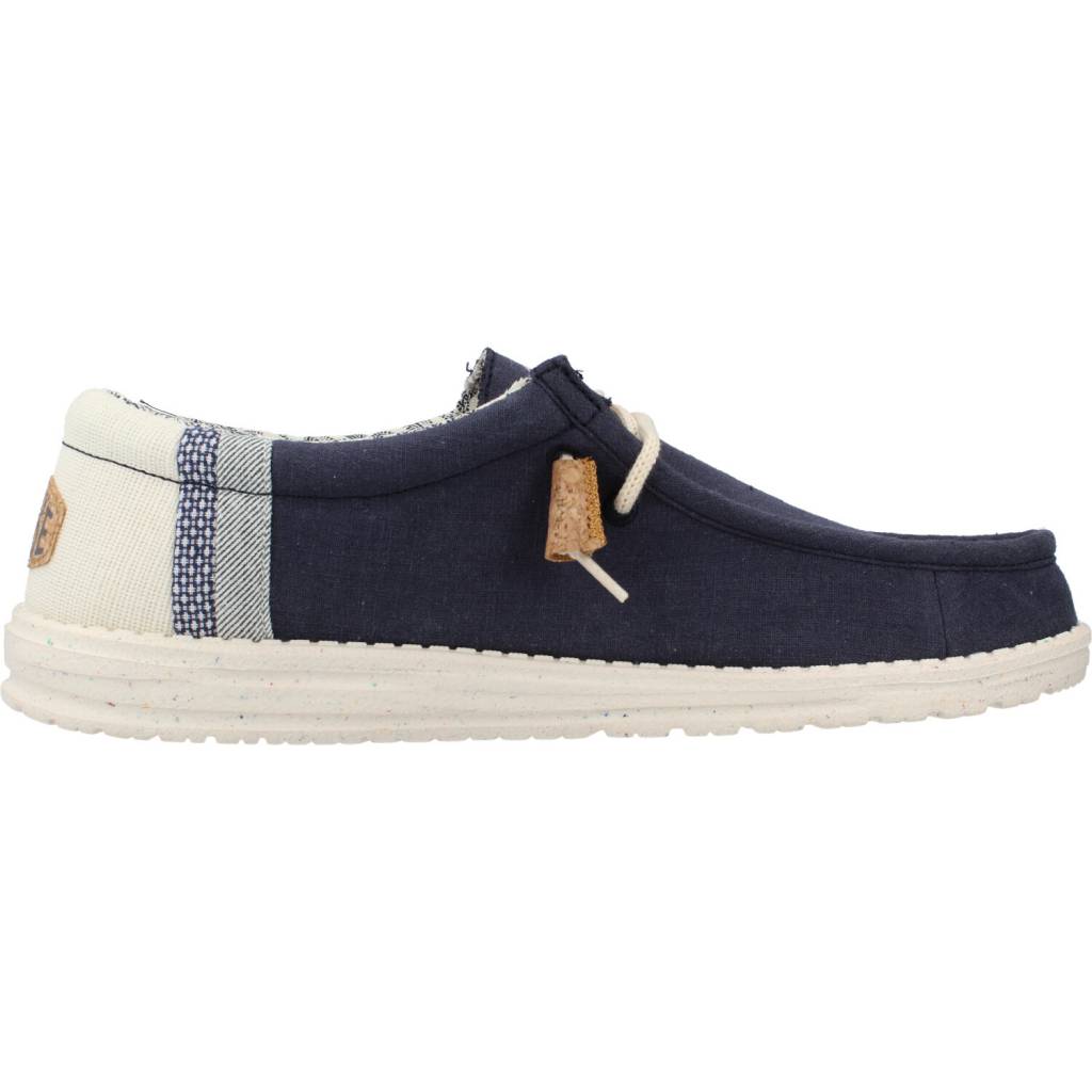 HEY DUDE WALLY LINEN NATURAL en color AZUL  (4)