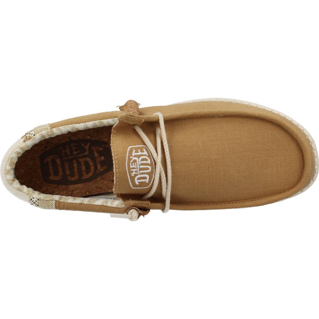 HEY DUDE WALLY LINEN NATURAL en color MARRON CLARO  (7)