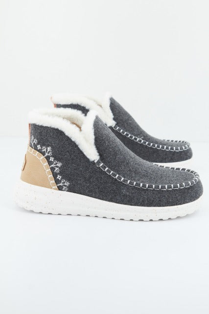 HEY DUDE DENNY FAUX SHEARLING en color GRIS  (1)