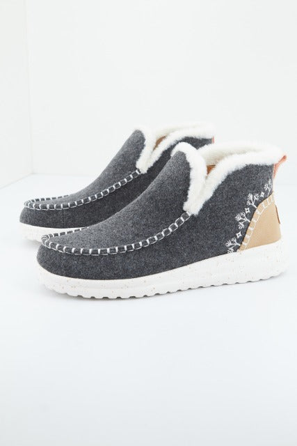 HEY DUDE DENNY FAUX SHEARLING en color GRIS  (2)