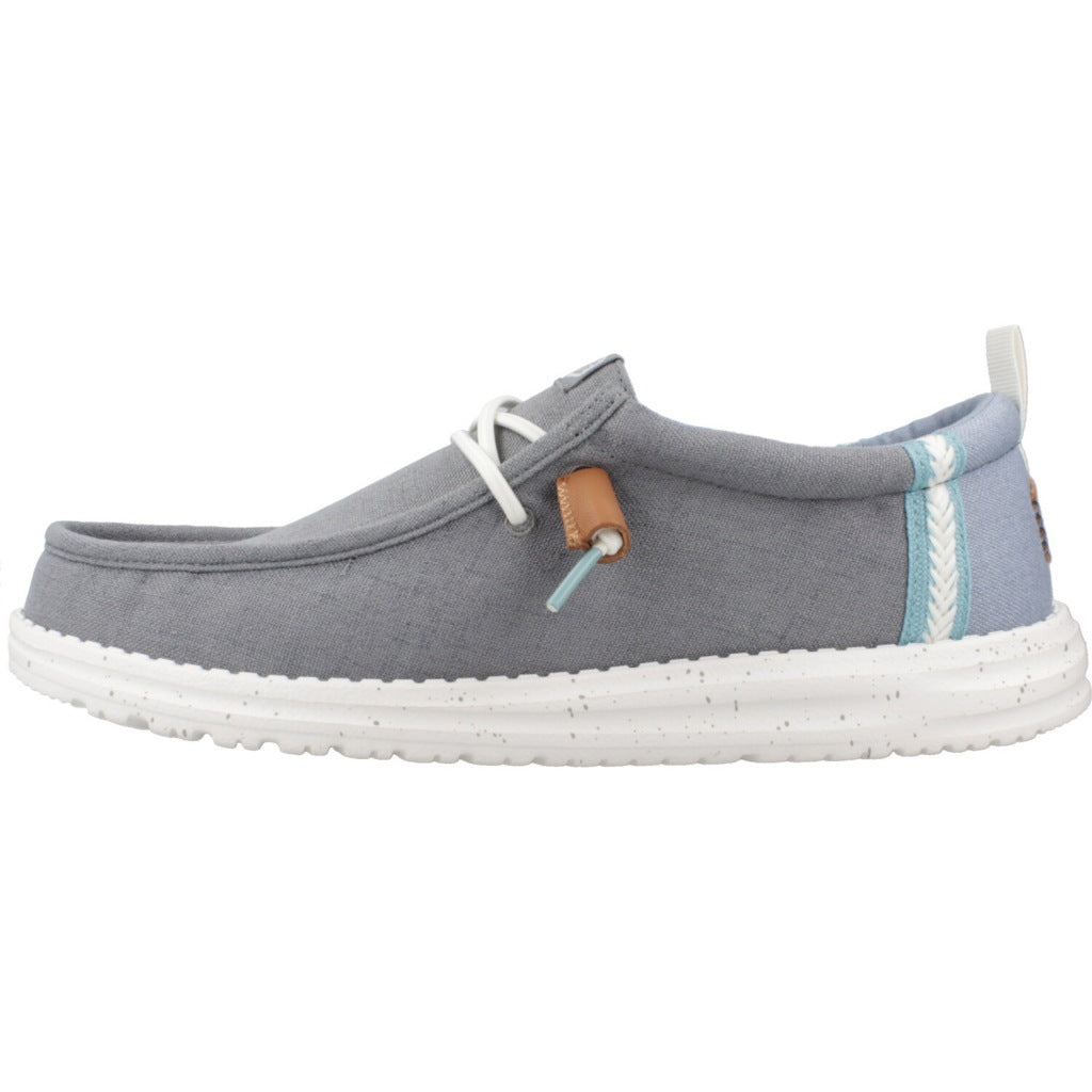 HEY DUDE WALLY SUMMER LINEN en color GRIS  (2)