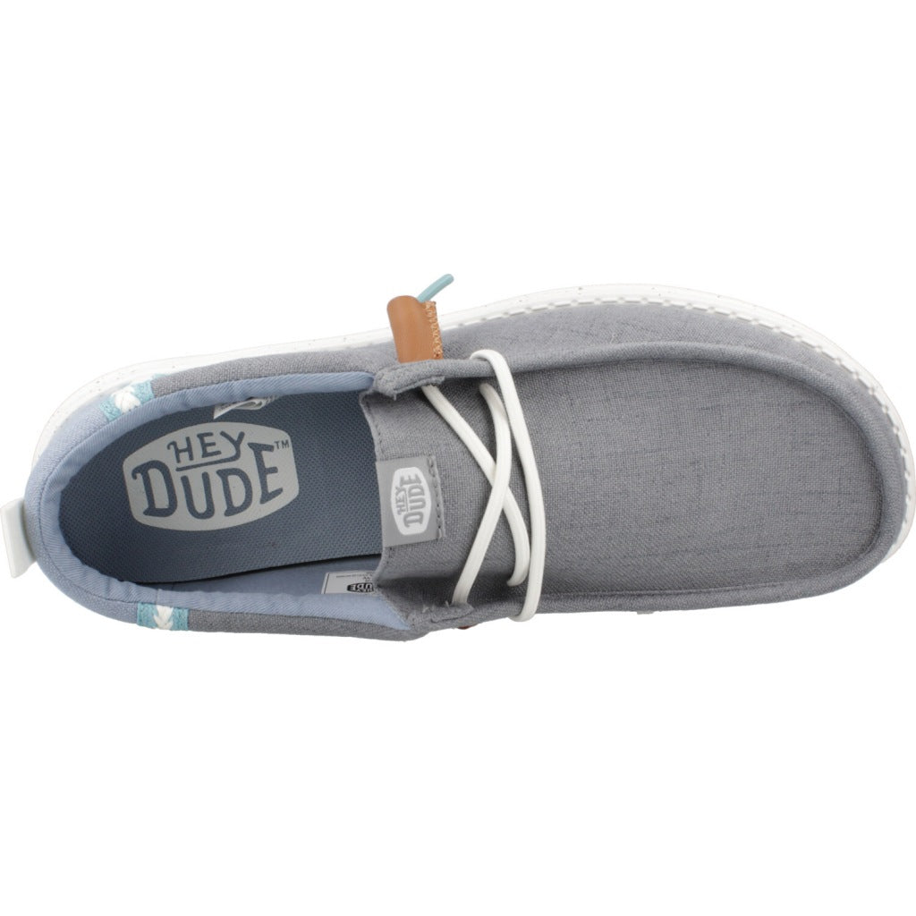 HEY DUDE WALLY SUMMER LINEN en color GRIS  (7)