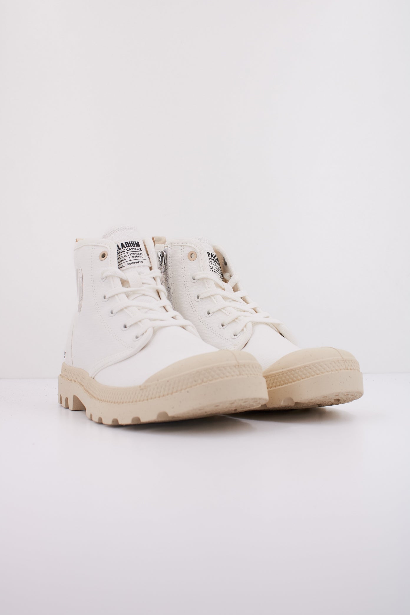 PALLADIUM PAMPA HI ZIP ORGANIC en color BLANCO  (2)