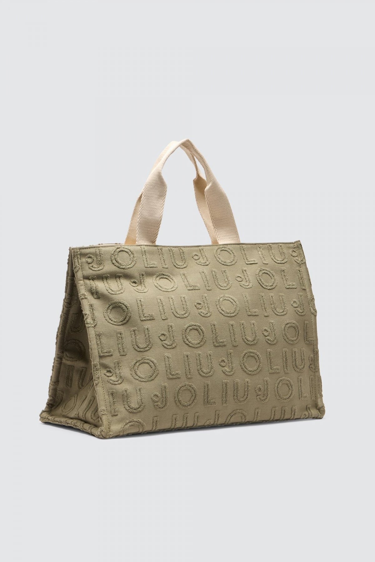 LIU-JO L TOTE JACQUARD PLAIN en color VERDE  (2)