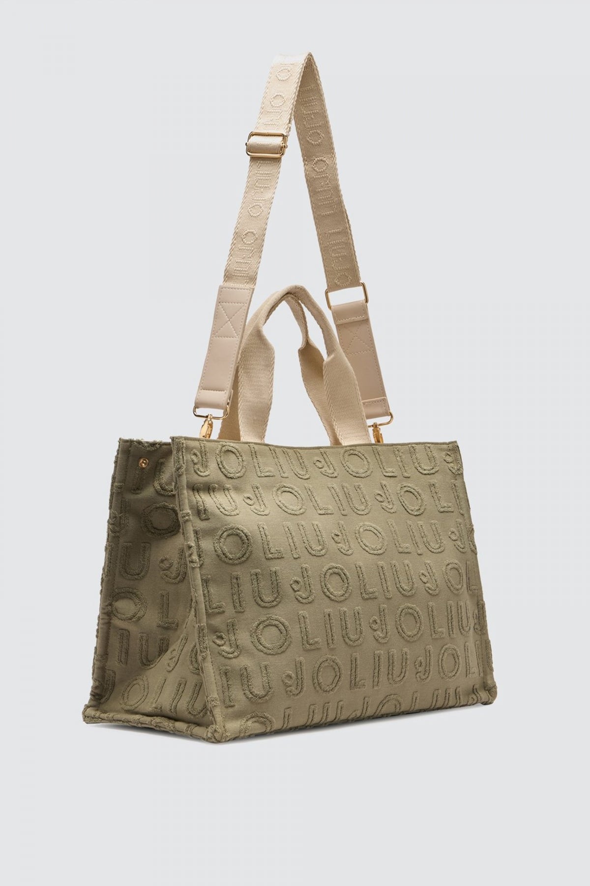 LIU-JO L TOTE JACQUARD PLAIN en color VERDE  (3)