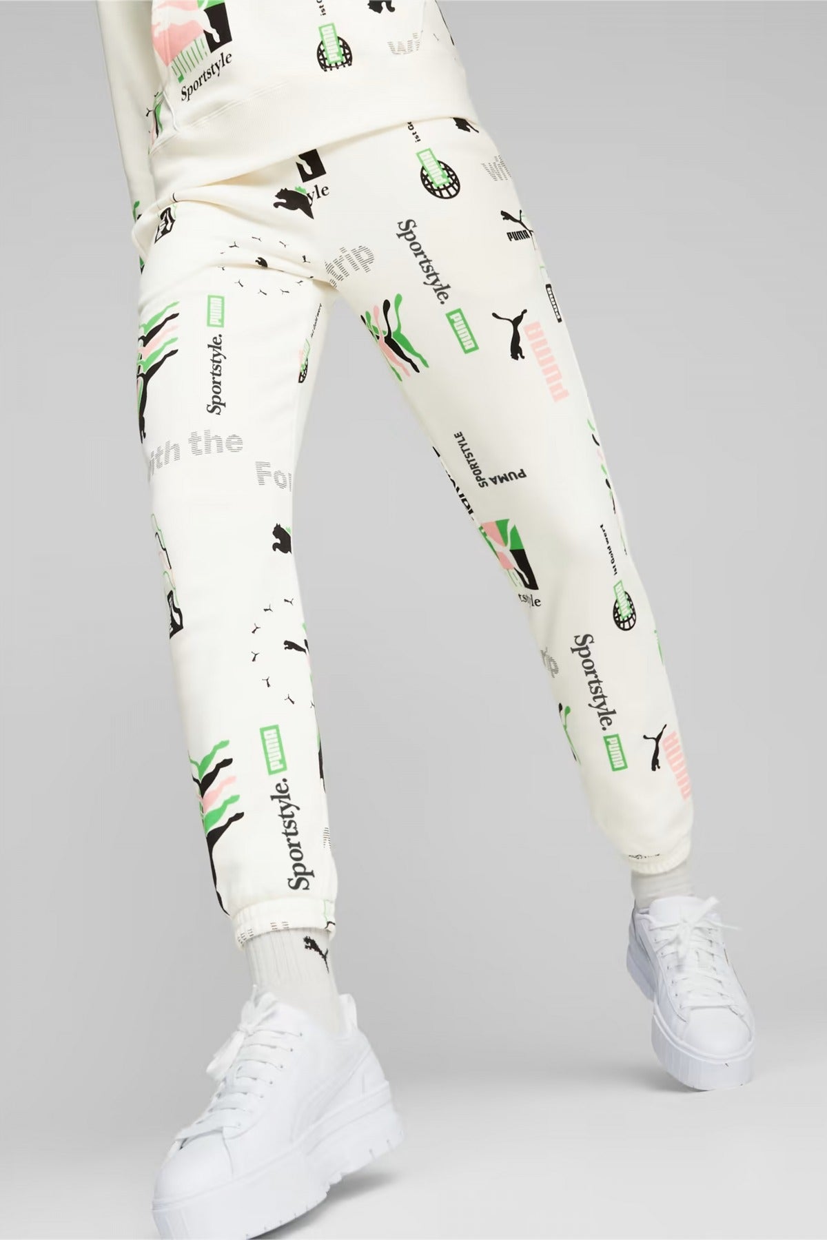 PUMA CLASSICS PRINTED WOMEN'S SWEATPANTS en color BLANCO  (1)