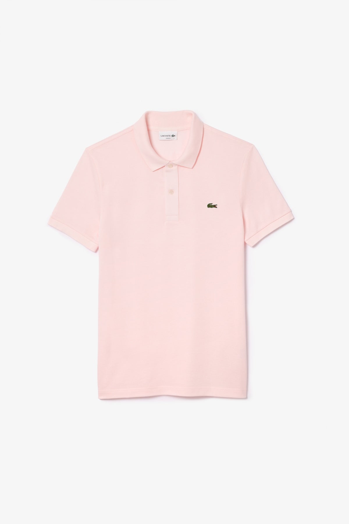 LACOSTE L SHORT SLEEVED RIBBED COLLAR S en color ROSA  (2)