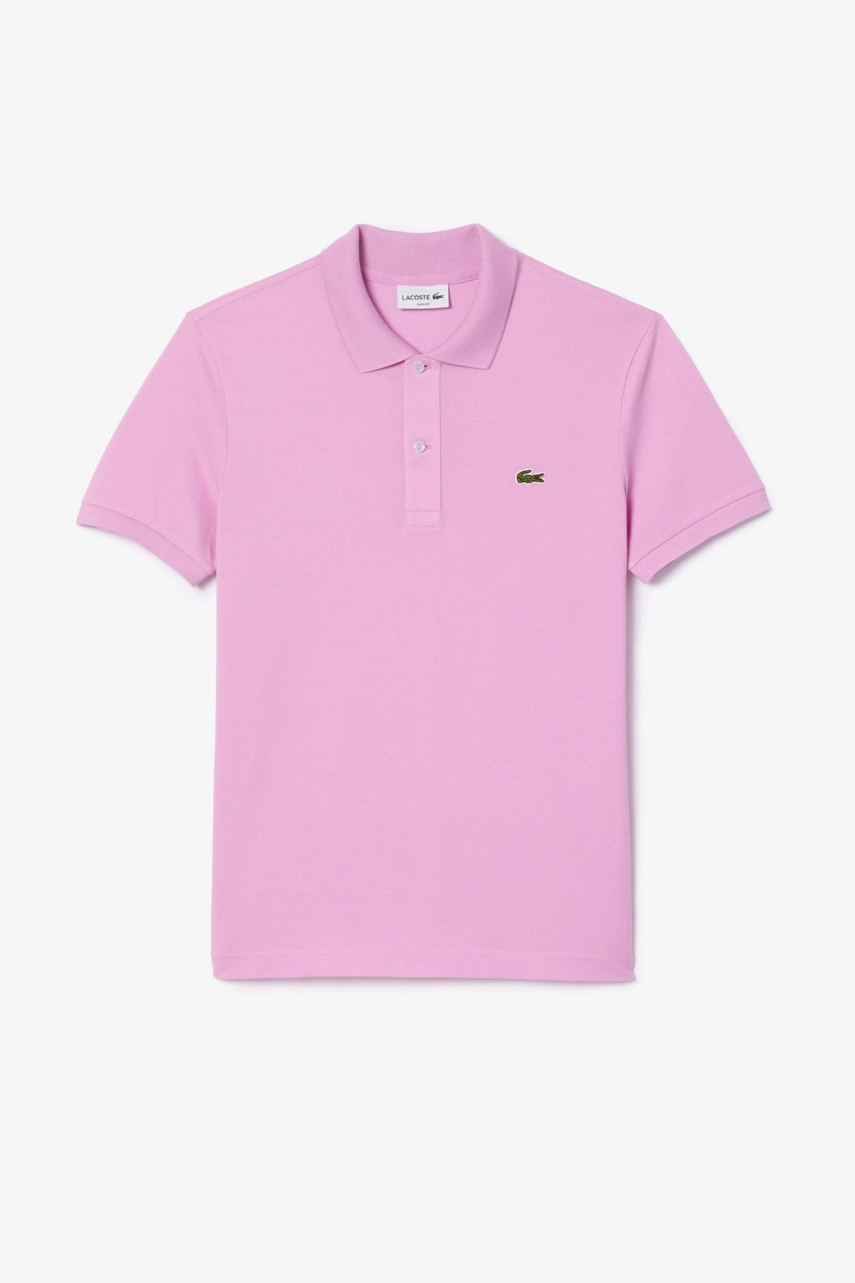 LACOSTE L SHORT SLEEVED RIBBED COLLAR S en color ROSA  (2)