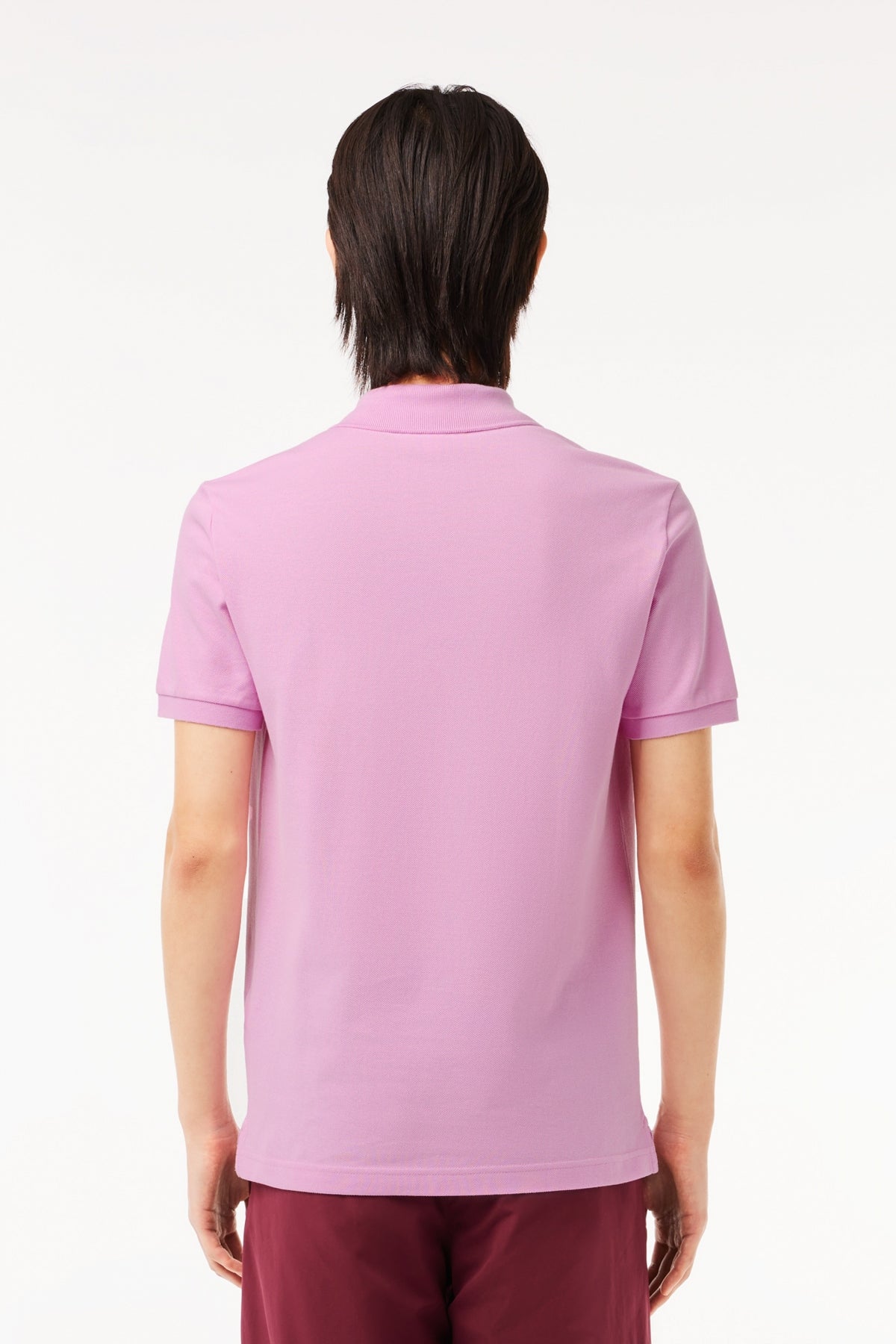 LACOSTE L SHORT SLEEVED RIBBED COLLAR S en color ROSA  (3)