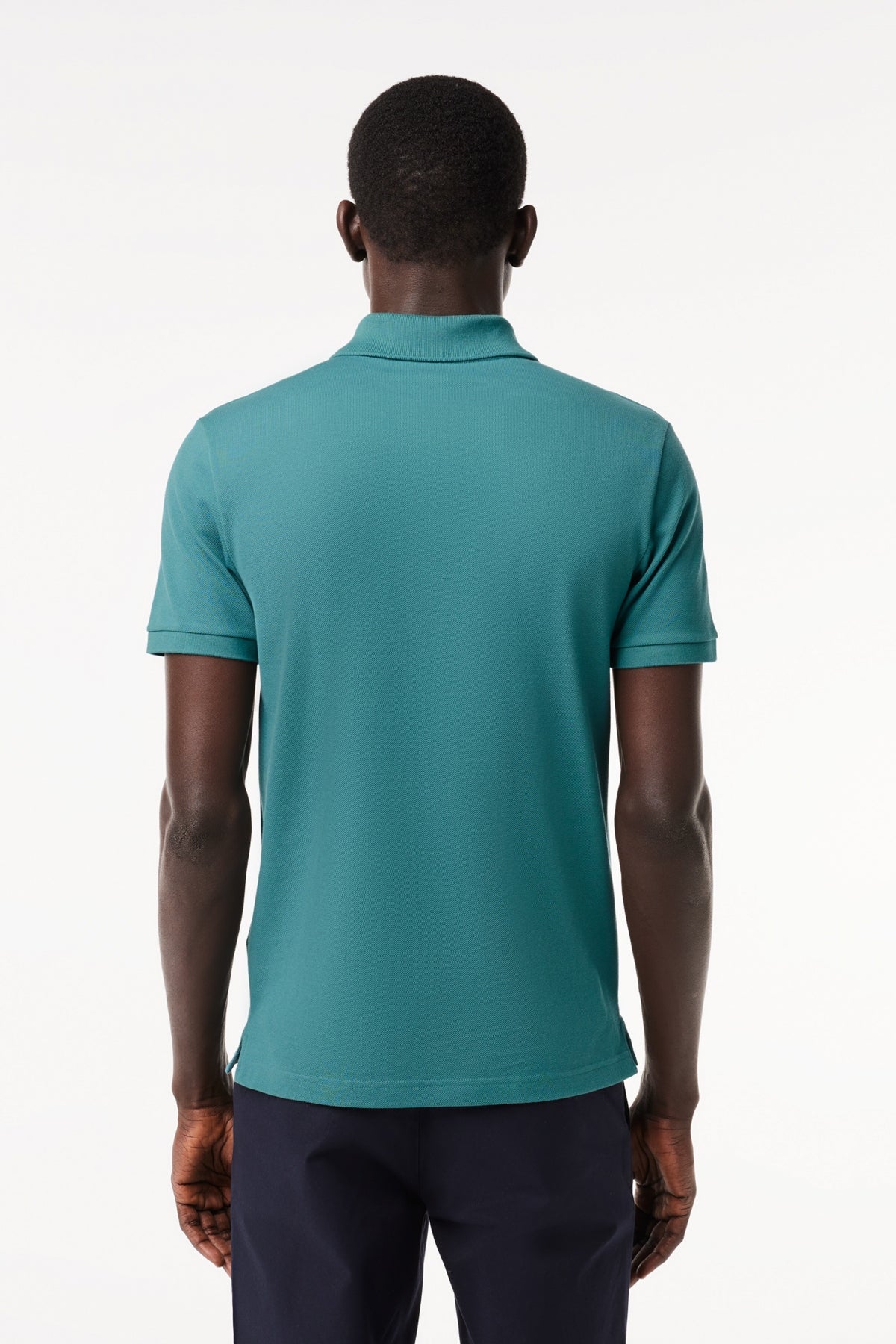 LACOSTE L SHORT SLEEVED RIBBED COLLAR S en color AZUL  (3)