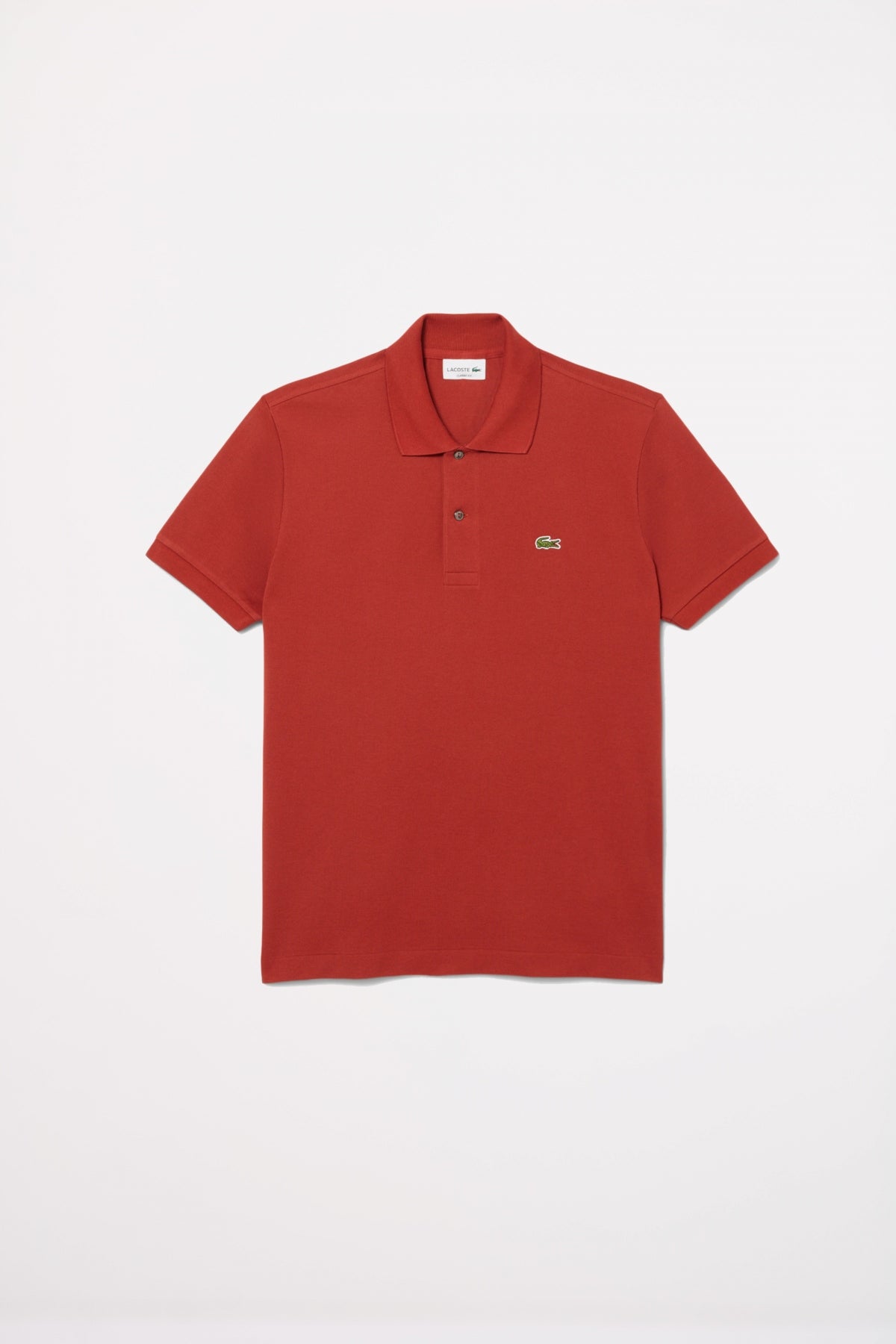 LACOSTE L SHORT SLEEVED RIBBED COLLAR S en color ROJO  (2)