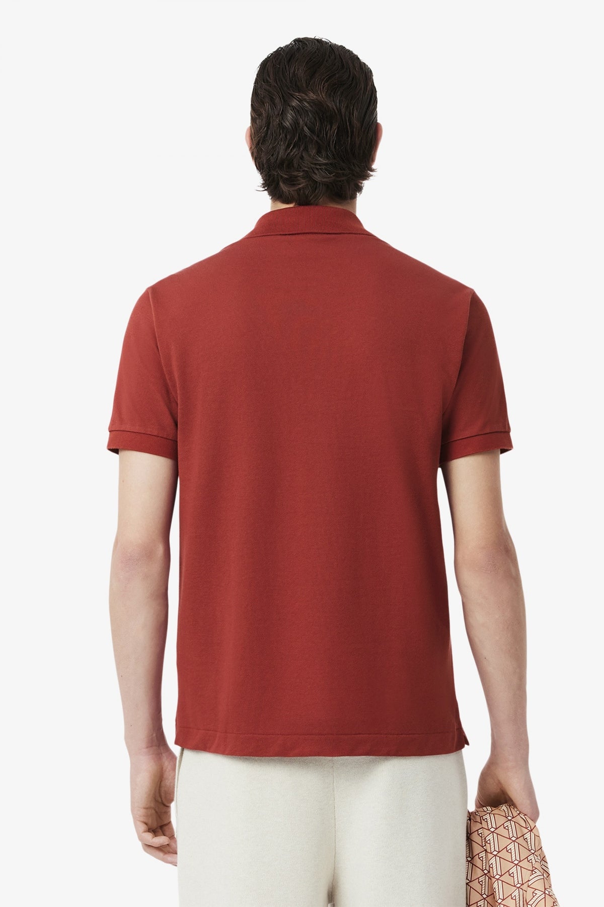 LACOSTE L SHORT SLEEVED RIBBED COLLAR S en color ROJO  (3)