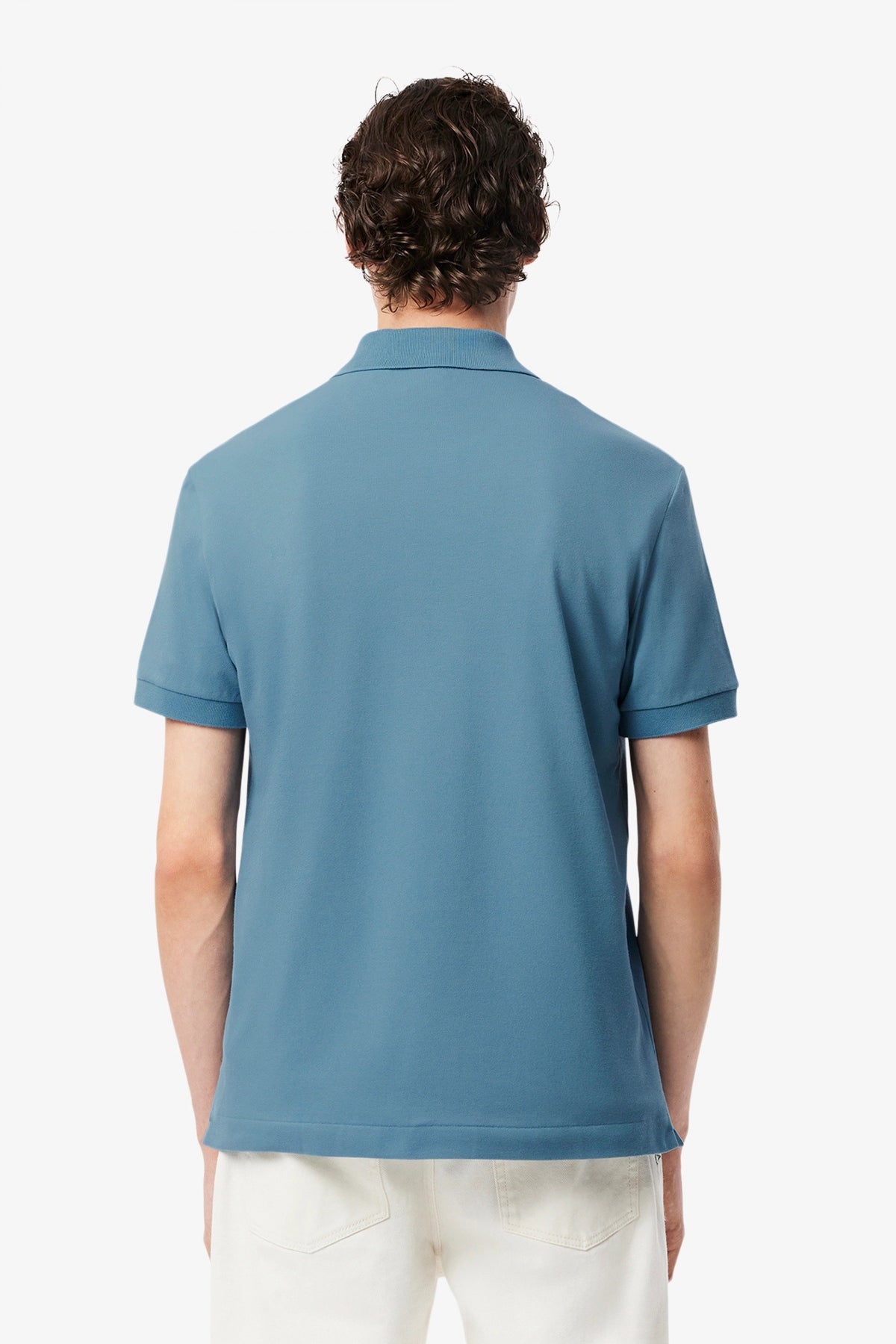 LACOSTE L SHORT SLEEVED RIBBED COLLAR S en color AZUL  (3)