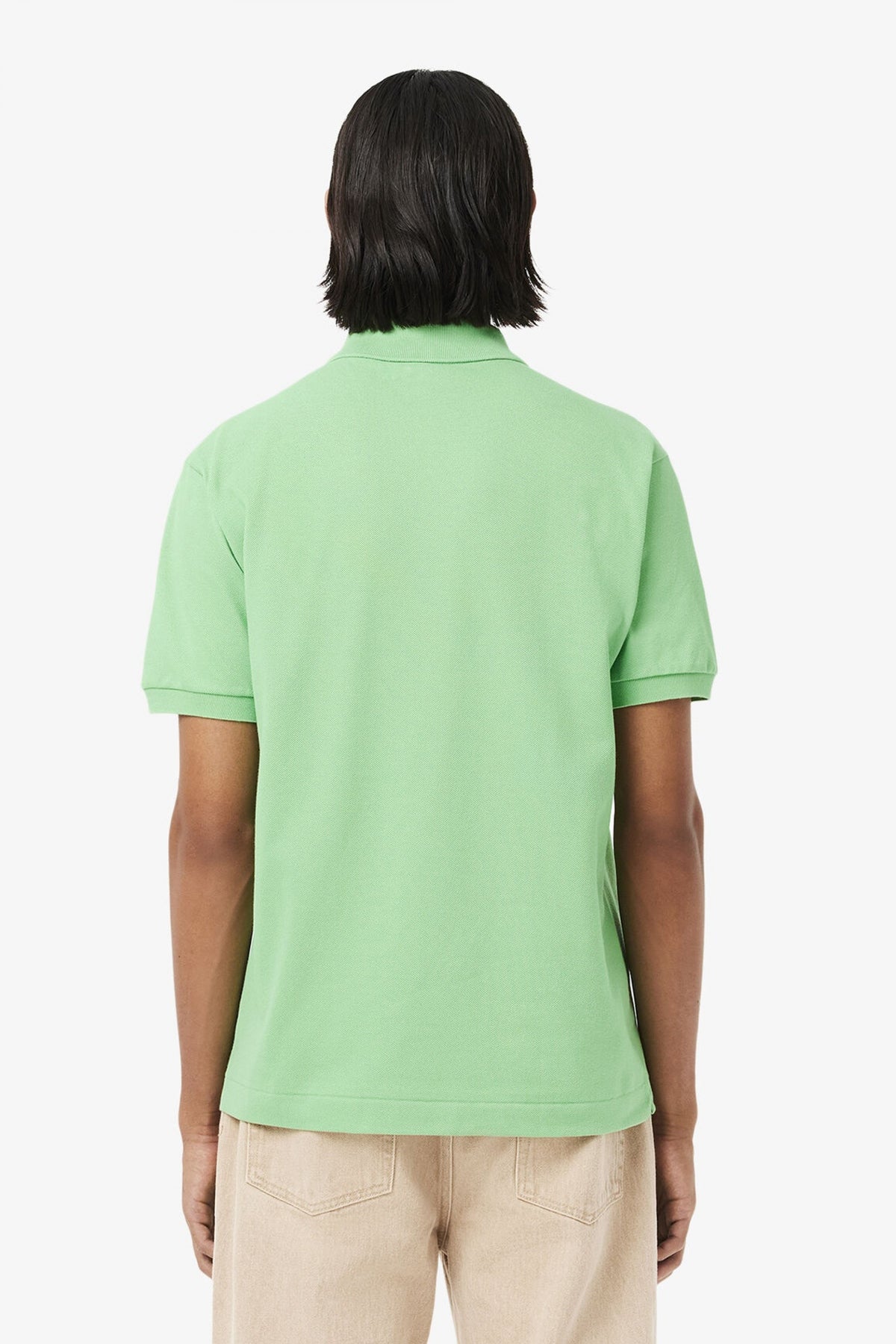 LACOSTE L SHORT SLEEVED RIBBED COLLAR S en color VERDE  (3)