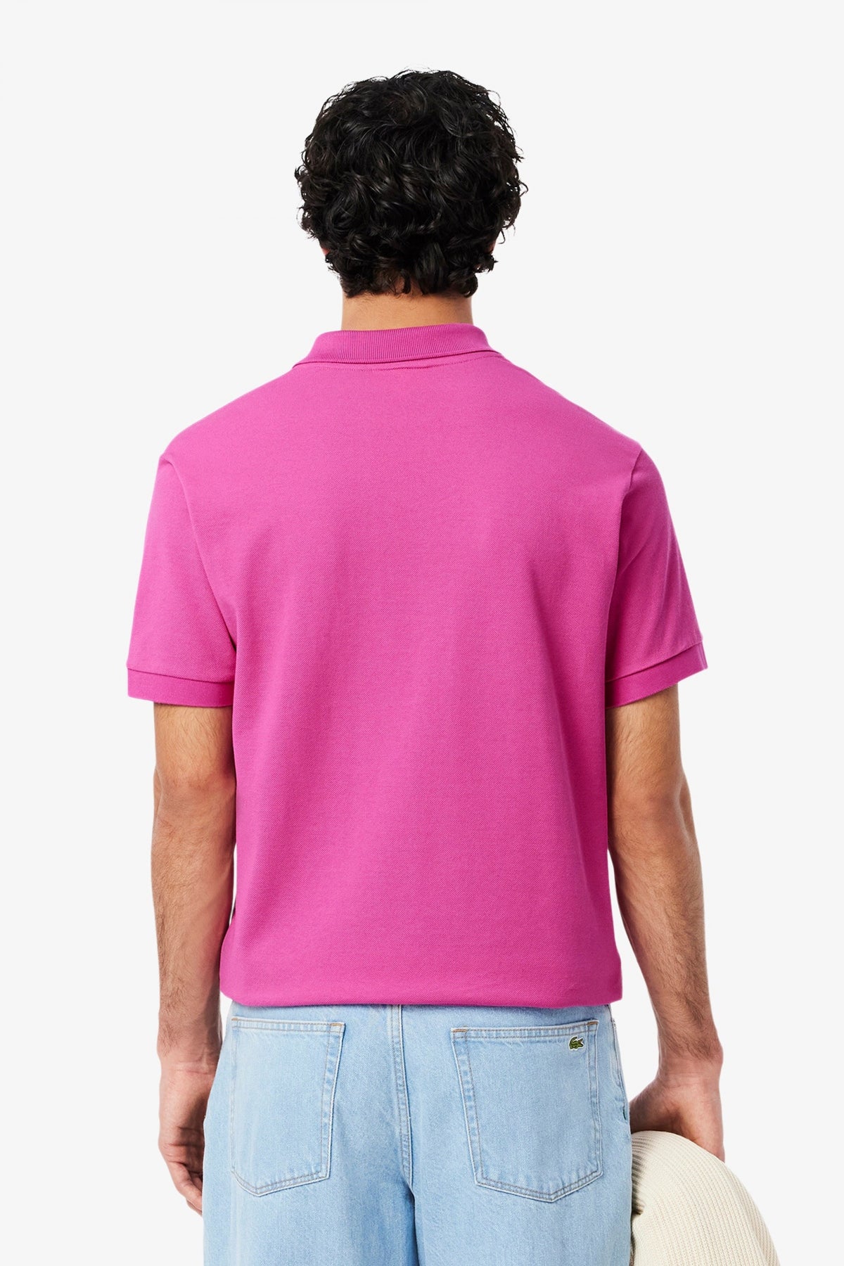 LACOSTE L SHORT SLEEVED RIBBED COLLAR S en color ROSA  (3)