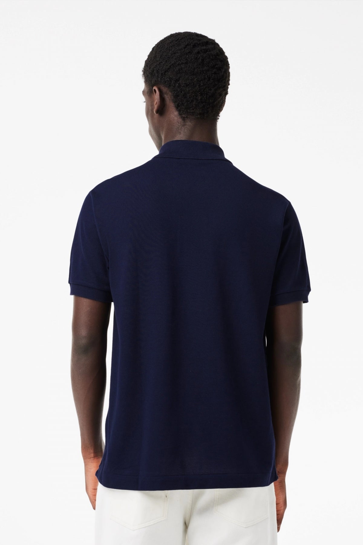 LACOSTE L SHORT SLEEVED RIBBED COLLAR S en color AZUL  (3)