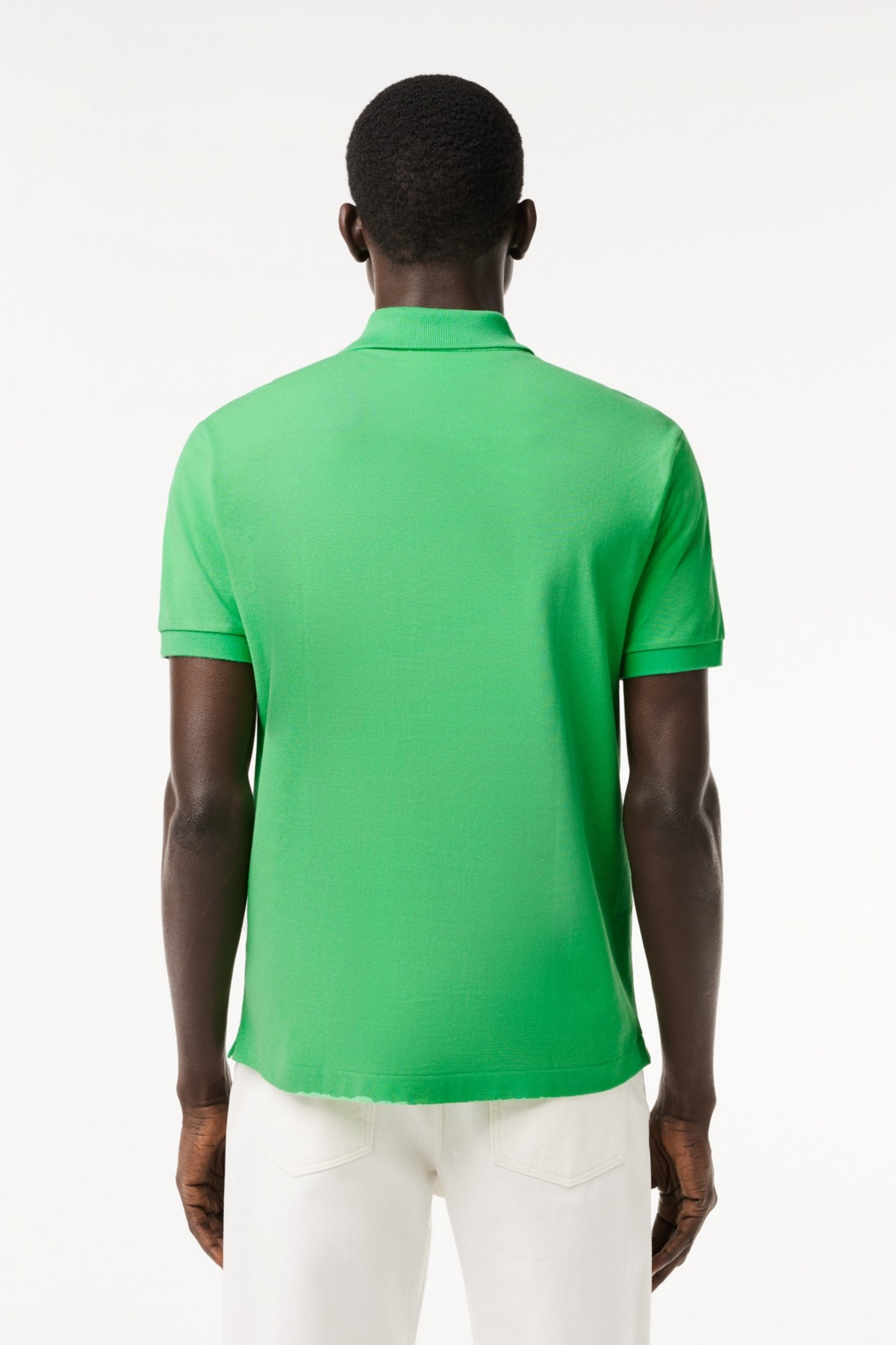 LACOSTE L SHORT SLEEVED RIBBED COLLAR S en color VERDE  (3)