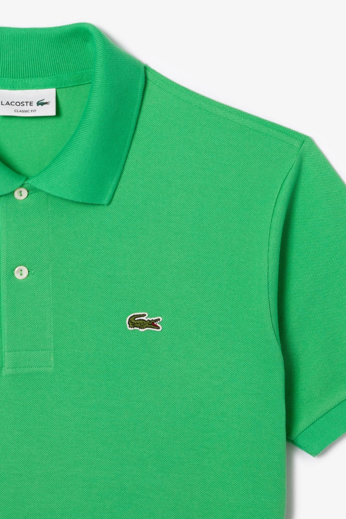 LACOSTE L SHORT SLEEVED RIBBED COLLAR S en color VERDE  (5)