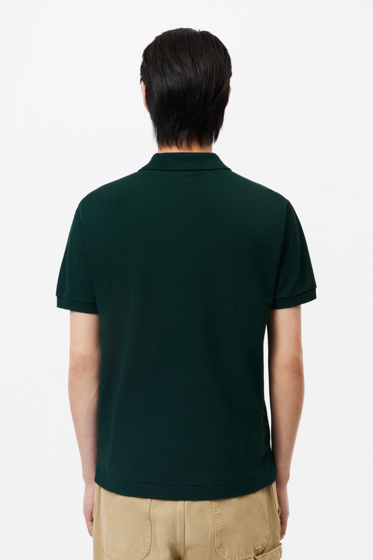 LACOSTE L SHORT SLEEVED RIBBED COLLAR S en color VERDE  (3)