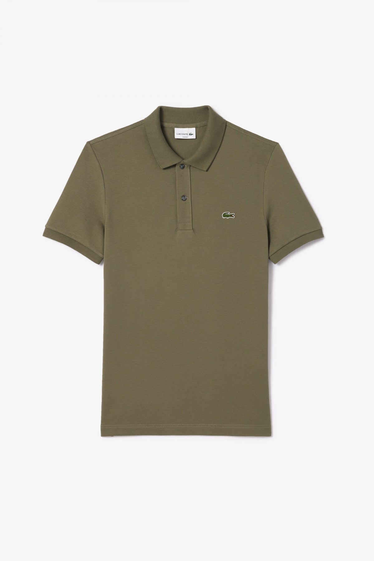 LACOSTE L SHORT SLEEVED RIBBED COLLAR S en color VERDE  (2)