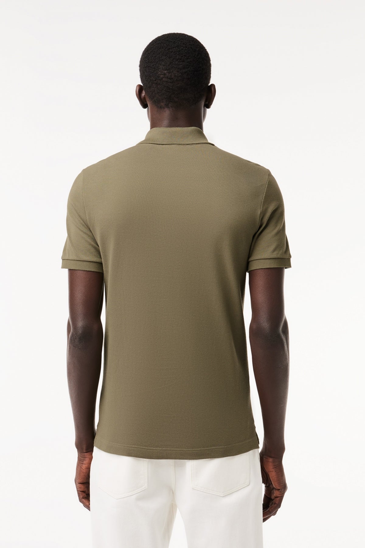 LACOSTE L SHORT SLEEVED RIBBED COLLAR S en color VERDE  (3)