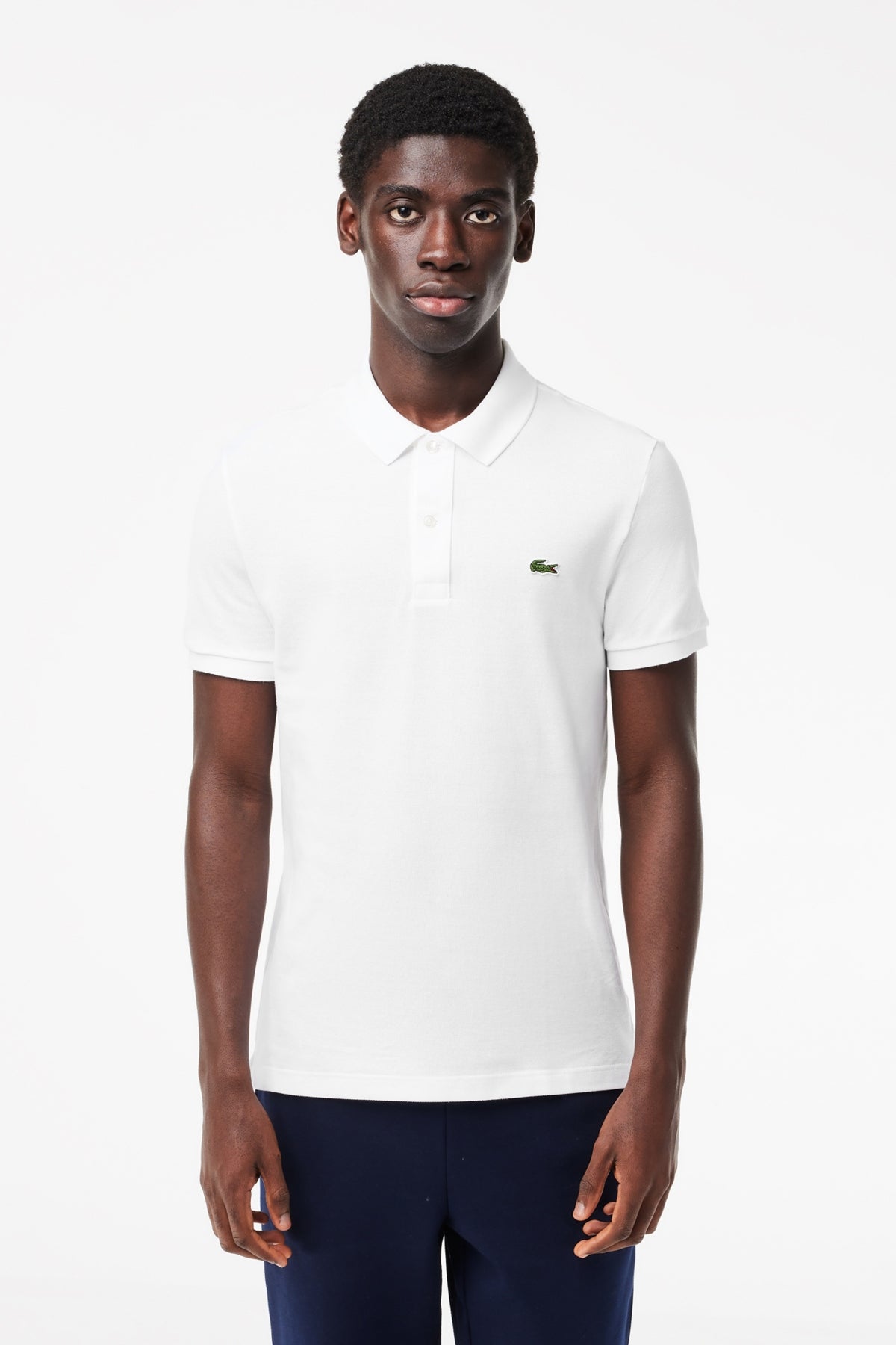 LACOSTE L SHORT SLEEVED RIBBED COLLAR S en color BLANCO  (1)