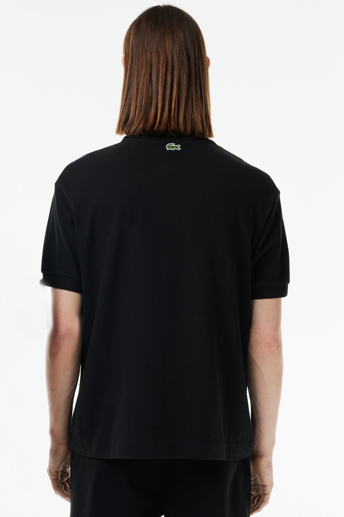 LACOSTE SHORT SLEEVED RIBBED COLLAR en color NEGRO  (3)