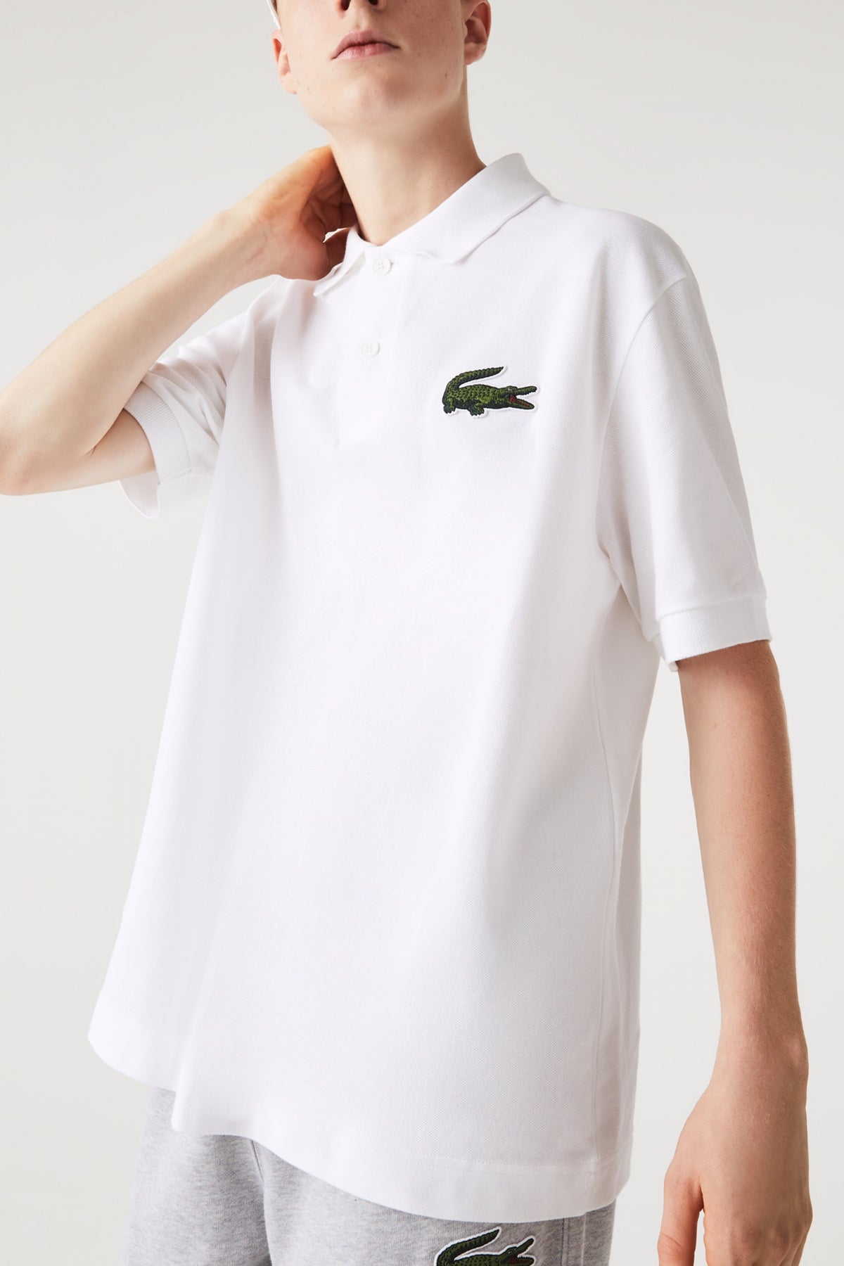 LACOSTE SHORT SLEEVED RIBBED COLLAR en color BLANCO  (2)