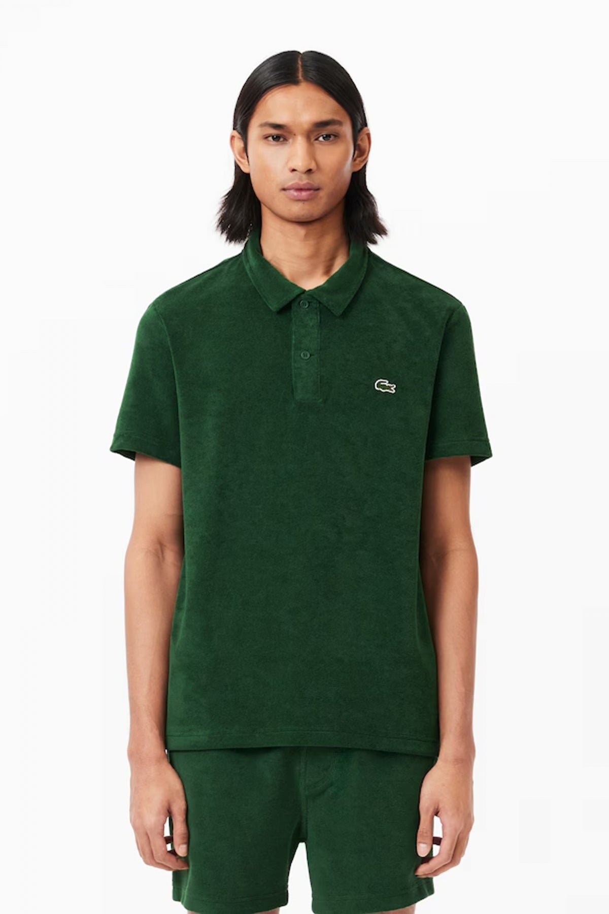 LACOSTE SLEEVED RIBBED COLLAR en color VERDE  (2)