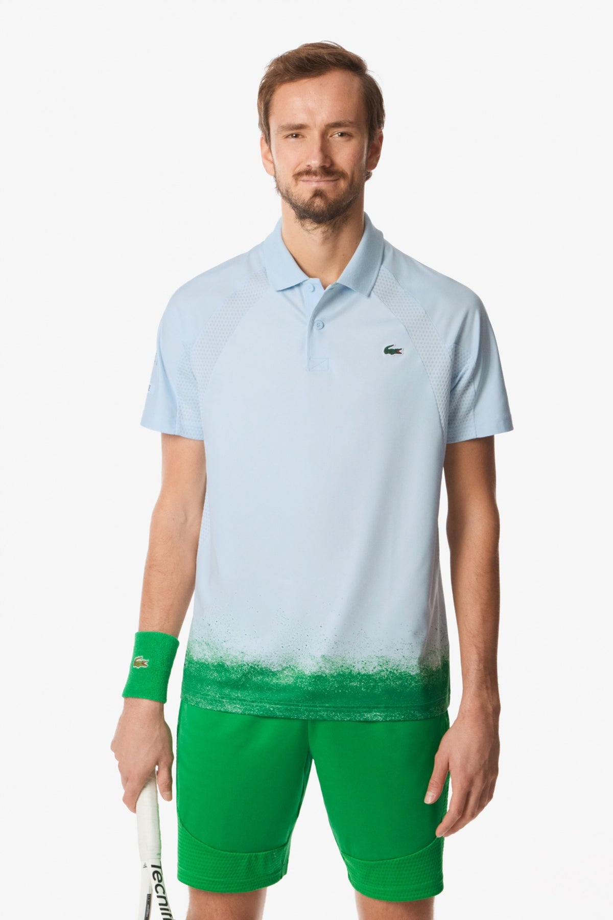 LACOSTE  SHORT SLEEVED RIBBED COLLAR en color AZUL  (1)