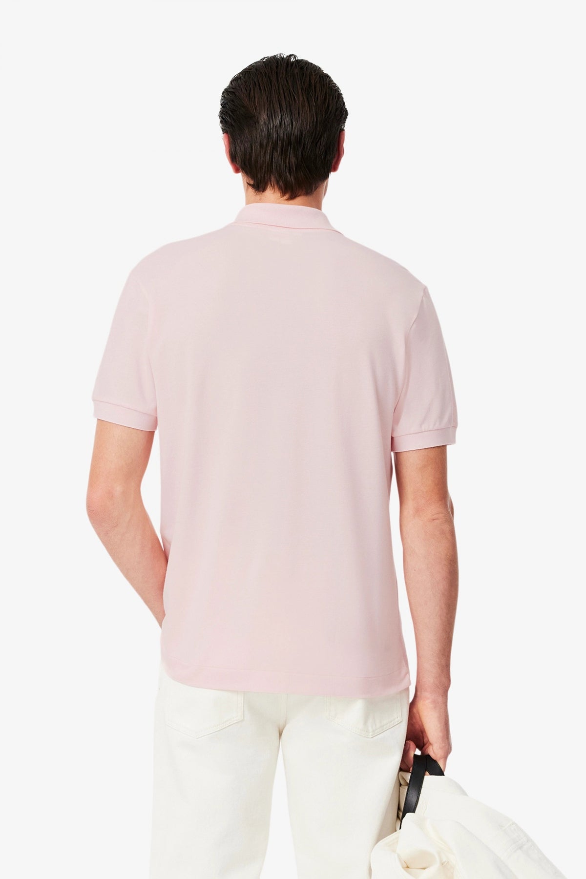 LACOSTE  SHORT SLEEVED RIBBED COLLAR en color ROSA  (3)